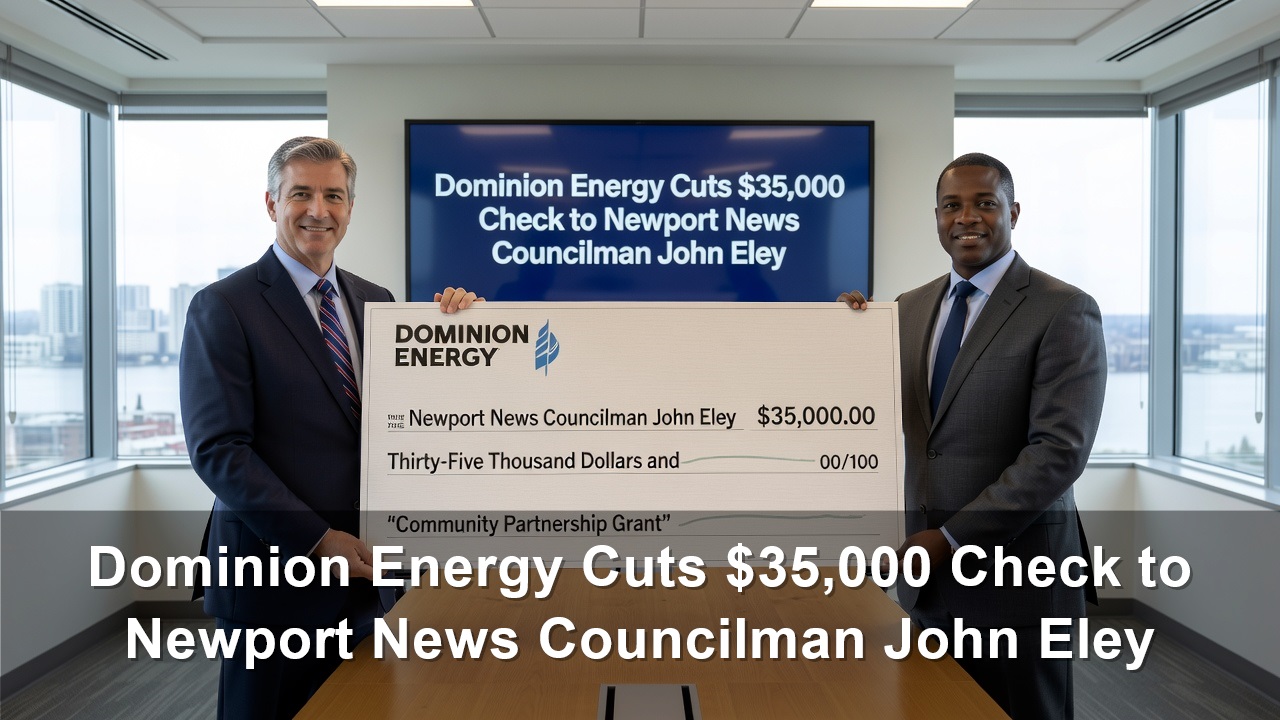 Dominion Energy Cuts $35,000 Check to Newport News Councilman John Eley