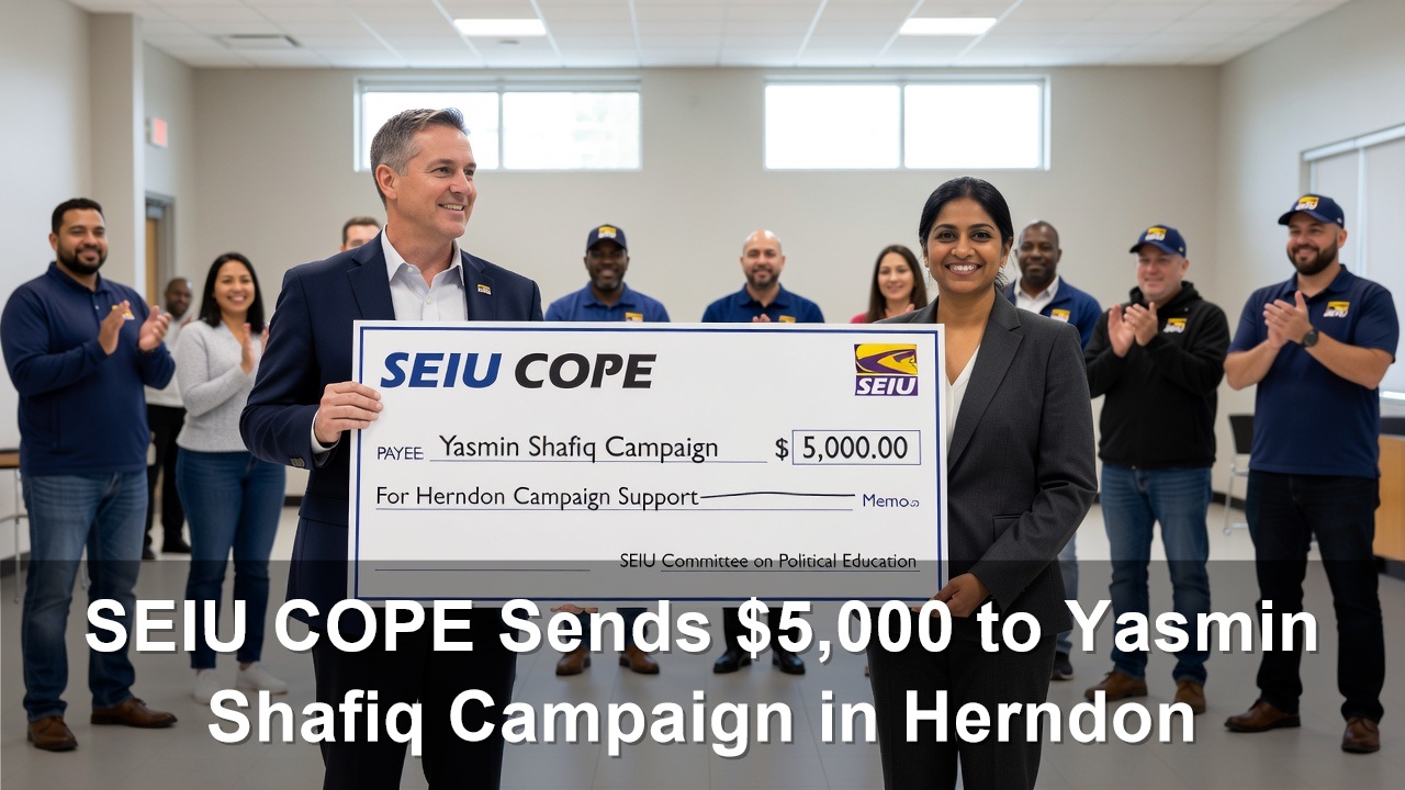 SEIU Sends $5,000 to Yasmin Shafiq Campaign in Herndon
