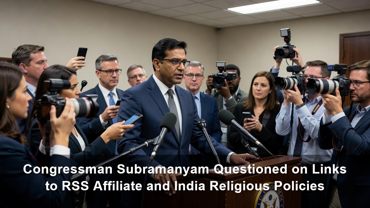 Congressman Suhas Subramanyam Questioned on Links to RSS Affiliate and India Religious Policies