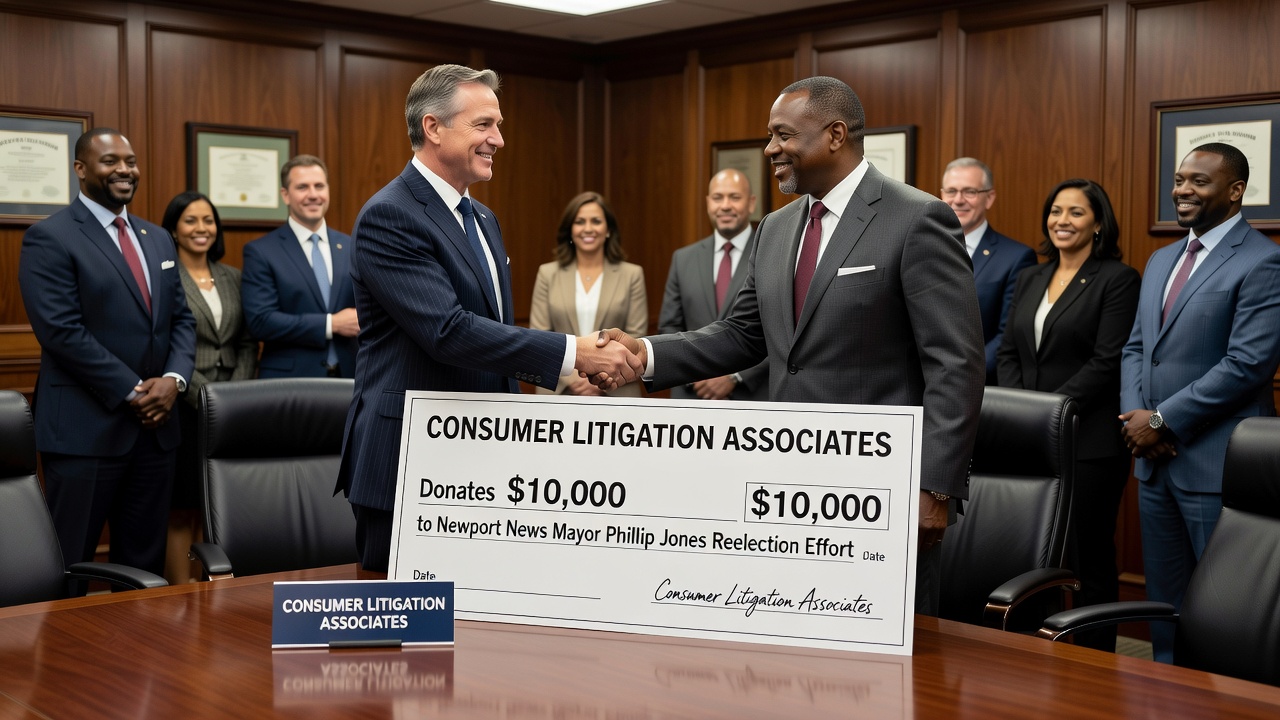 Consumer Litigation Associates Donates $10,000 to Newport News Mayor Phillip Jones Reelection Effort