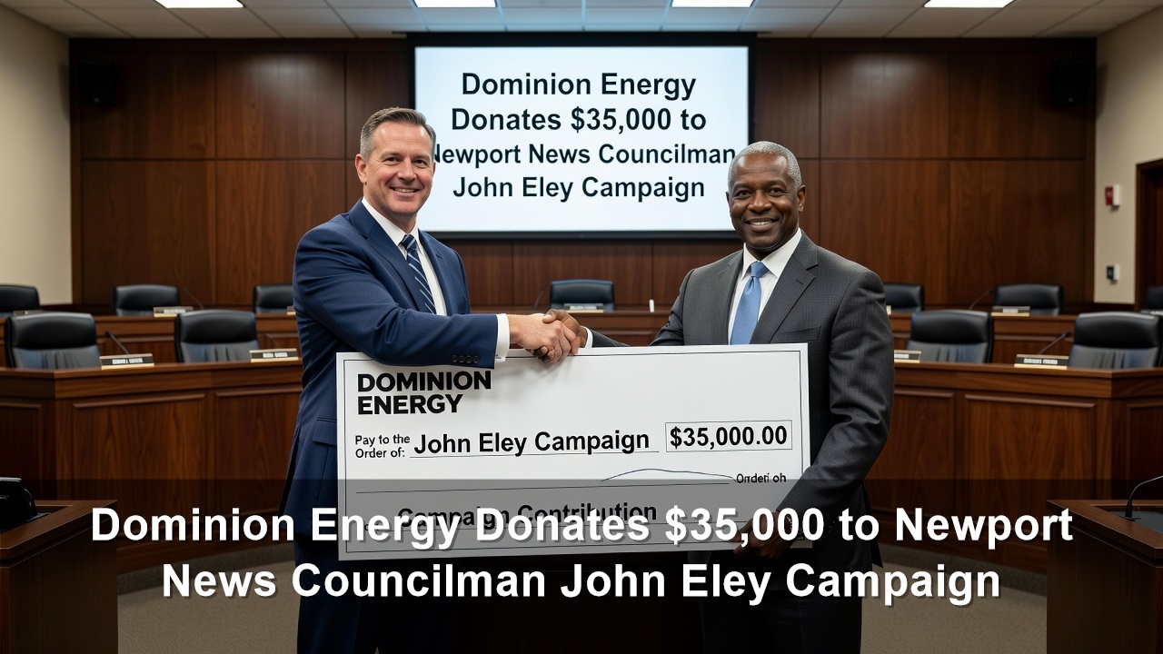 Dominion Energy Donates $35,000 to Newport News Councilman John Eley Campaign