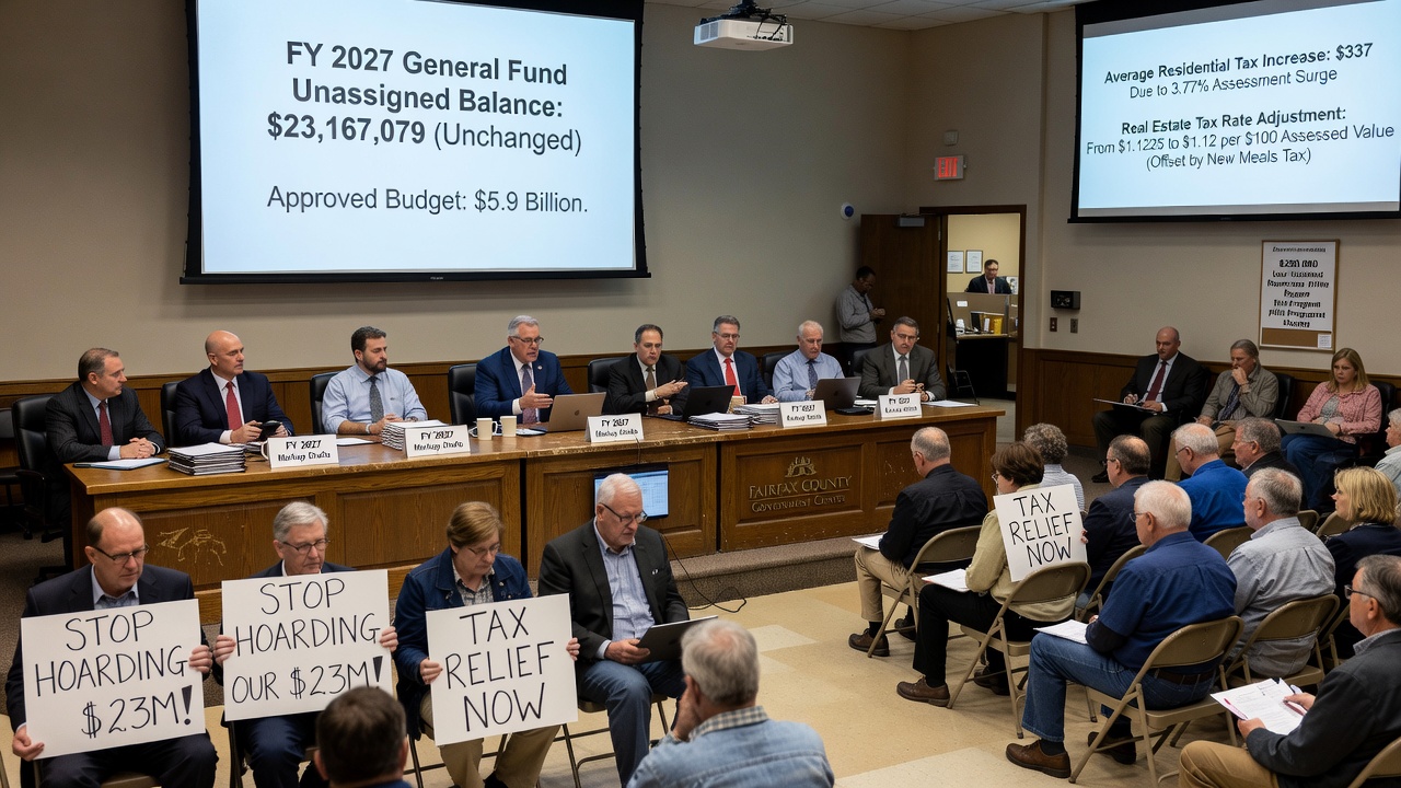 Fairfax County Hoards $23 Million Surplus While Forcing Tax Hikes on Homeowners