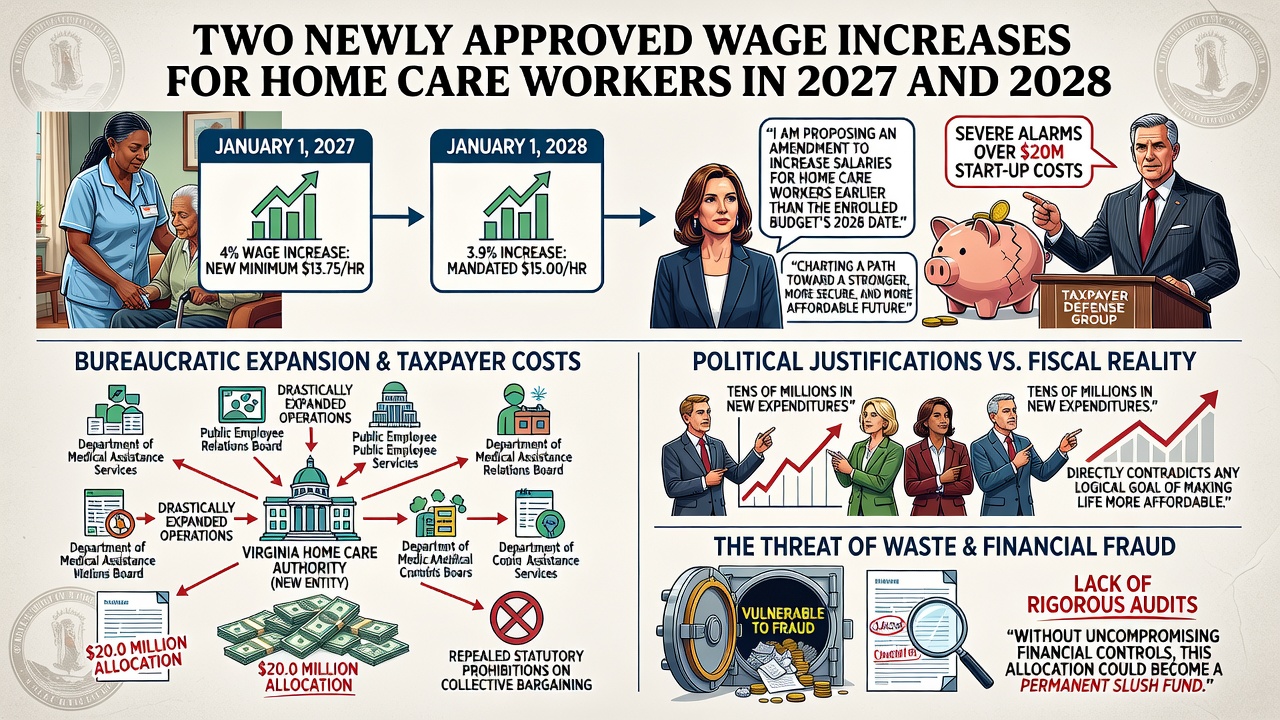 Virginia Taxpayers Face Millions in New Costs as 2027 and 2028 Home Care Wage Mandates Expand State Bureaucracy