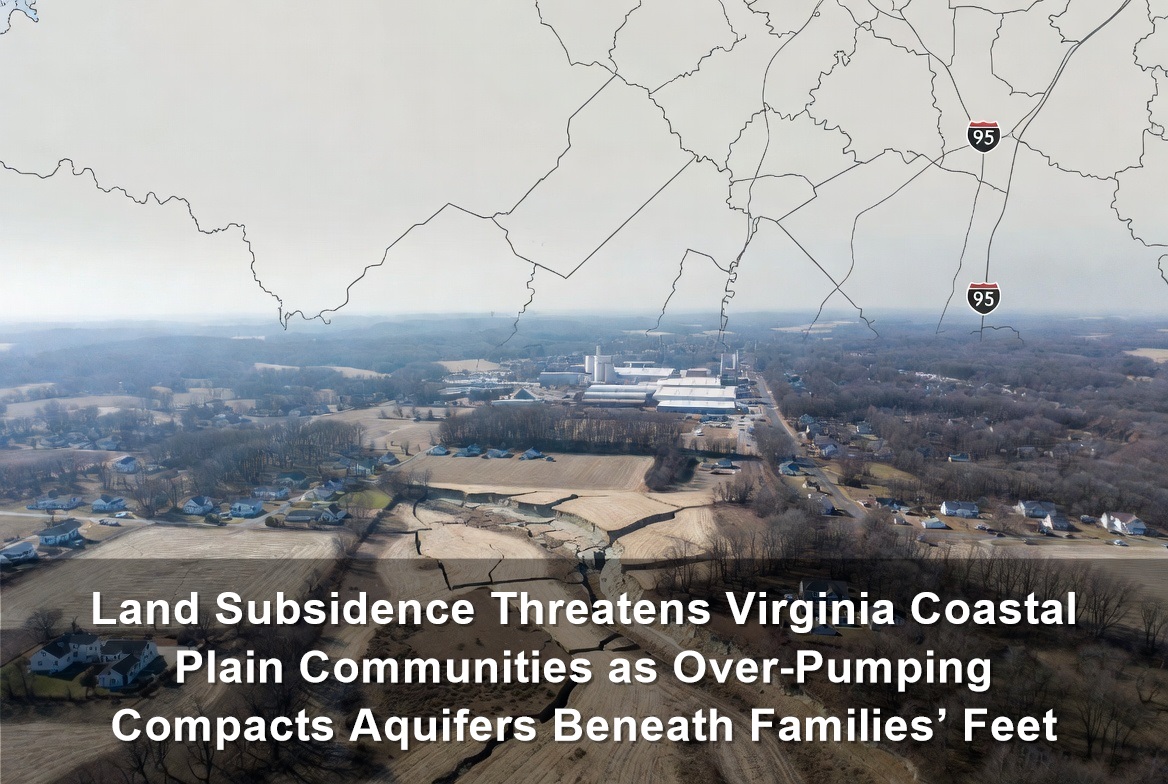 Land Subsidence Threatens Virginia Coastal Plain Communities as Over-Pumping Compacts Aquifers Beneath Families’ Feet