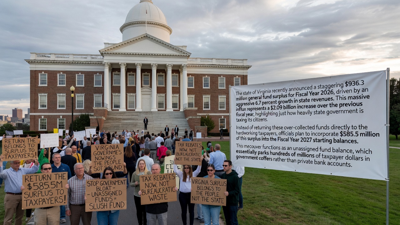 Virginia Banks $585.5 Million Surplus for Fiscal Year 2027 Amid Calls for Taxpayer Relief