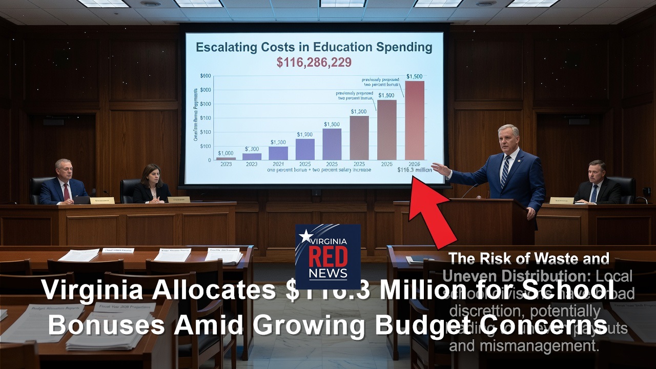 Virginia Allocates $116.3 Million for School Bonuses Amid Growing Budget Concerns
