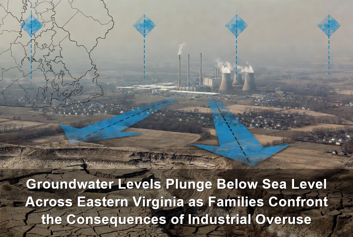 Groundwater Levels Plunge Below Sea Level Across Eastern Virginia as Families Confront the Consequences of Industrial Overuse