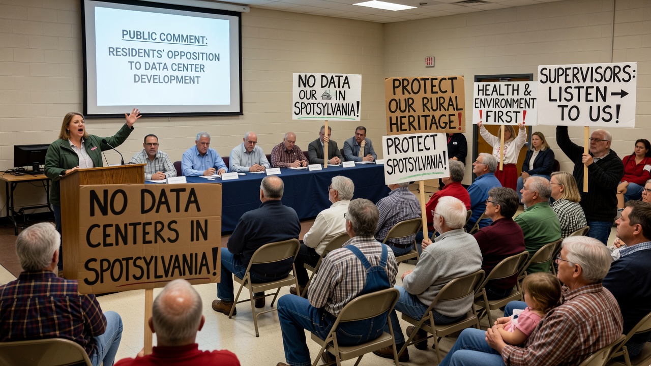Spotsylvania Residents Rally Against Data Center Expansion at Supervisors Meeting