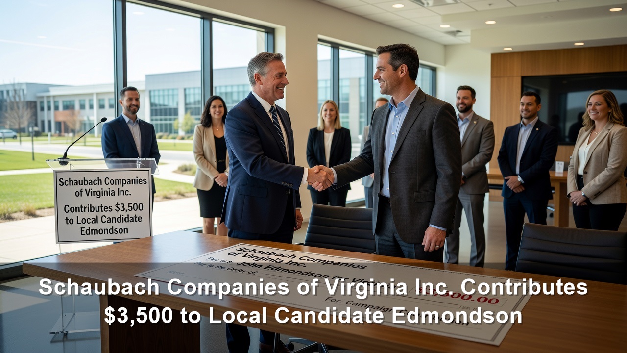 Schaubach Companies of Virginia Inc. Contributes $3,500 to Local Candidate Edmondson and the Commissioner of Revenue