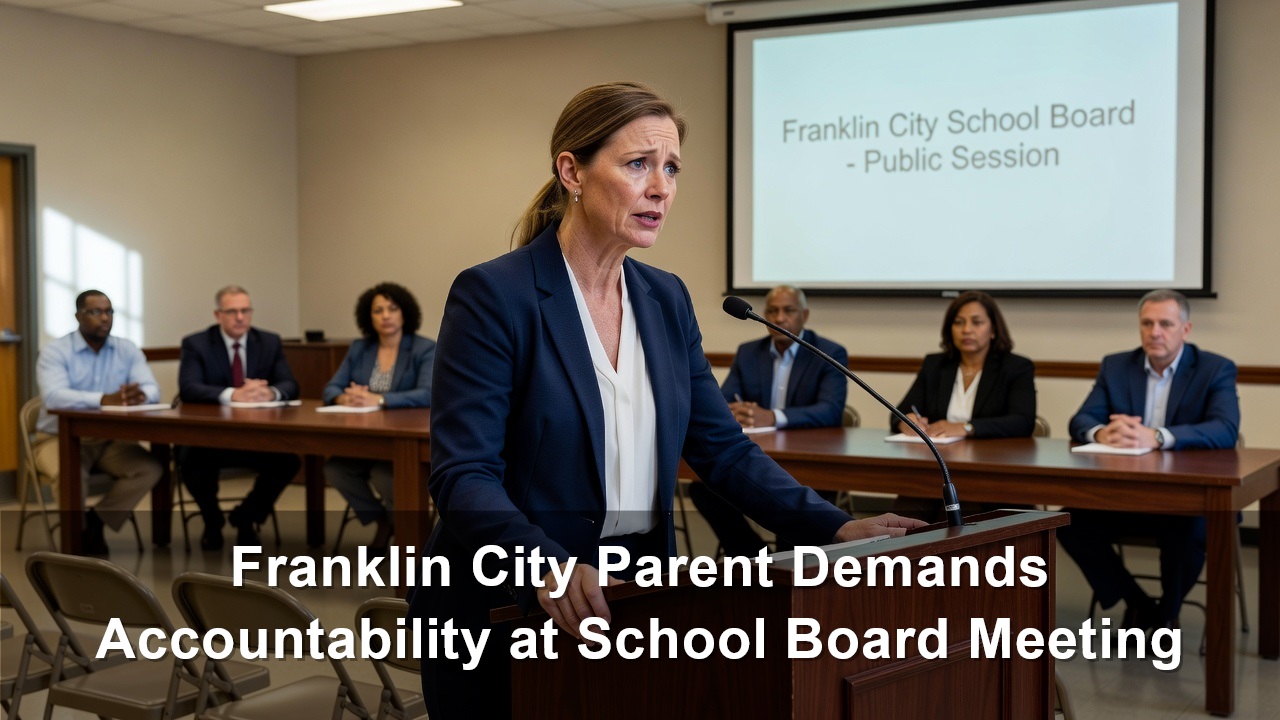 Franklin City Parent Demands Accountability at School Board Meeting