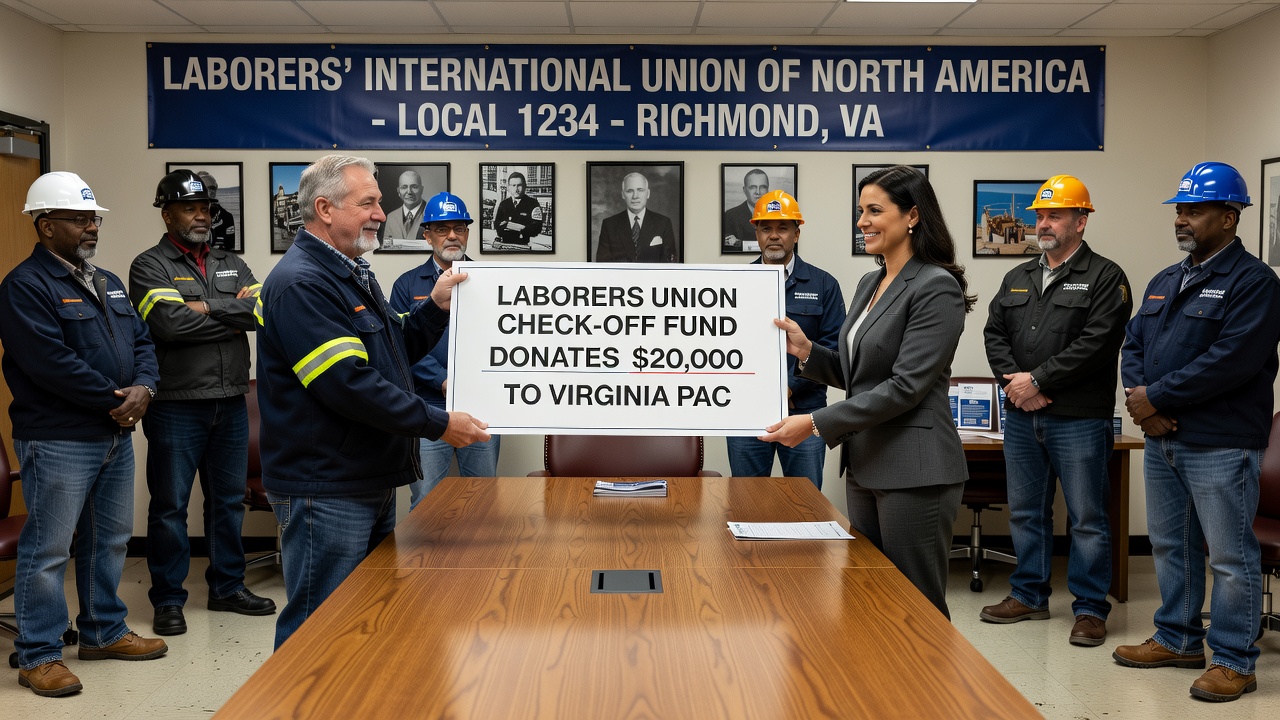 Maryland Laborers Union Check-Off Fund Donates $20,000 to Virginia PAC