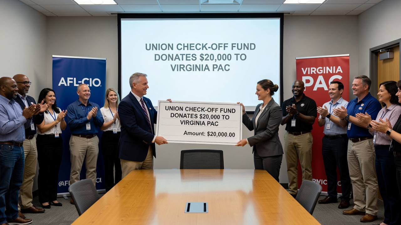 Maryland Union Writes Check to Fund $20,000 to Virginia Democrat PAC