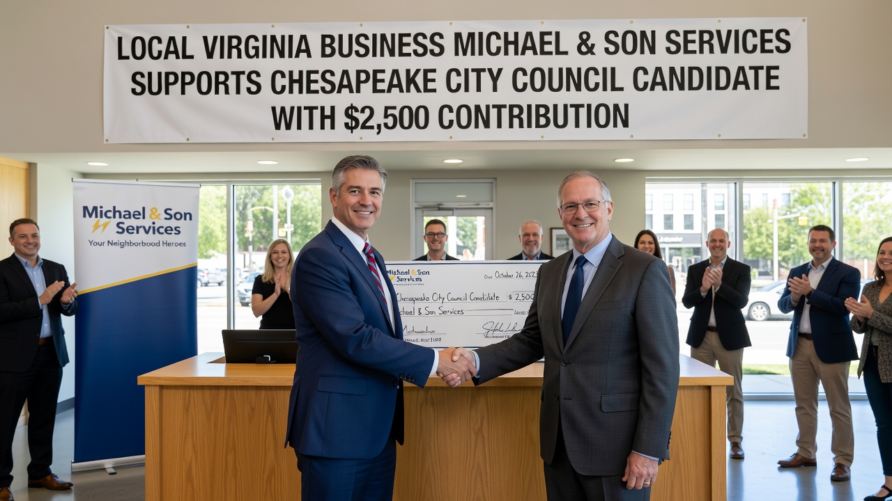 Michael & Son Services Supports Democrat Chesapeake City Council Candidate with $2,500 Contribution