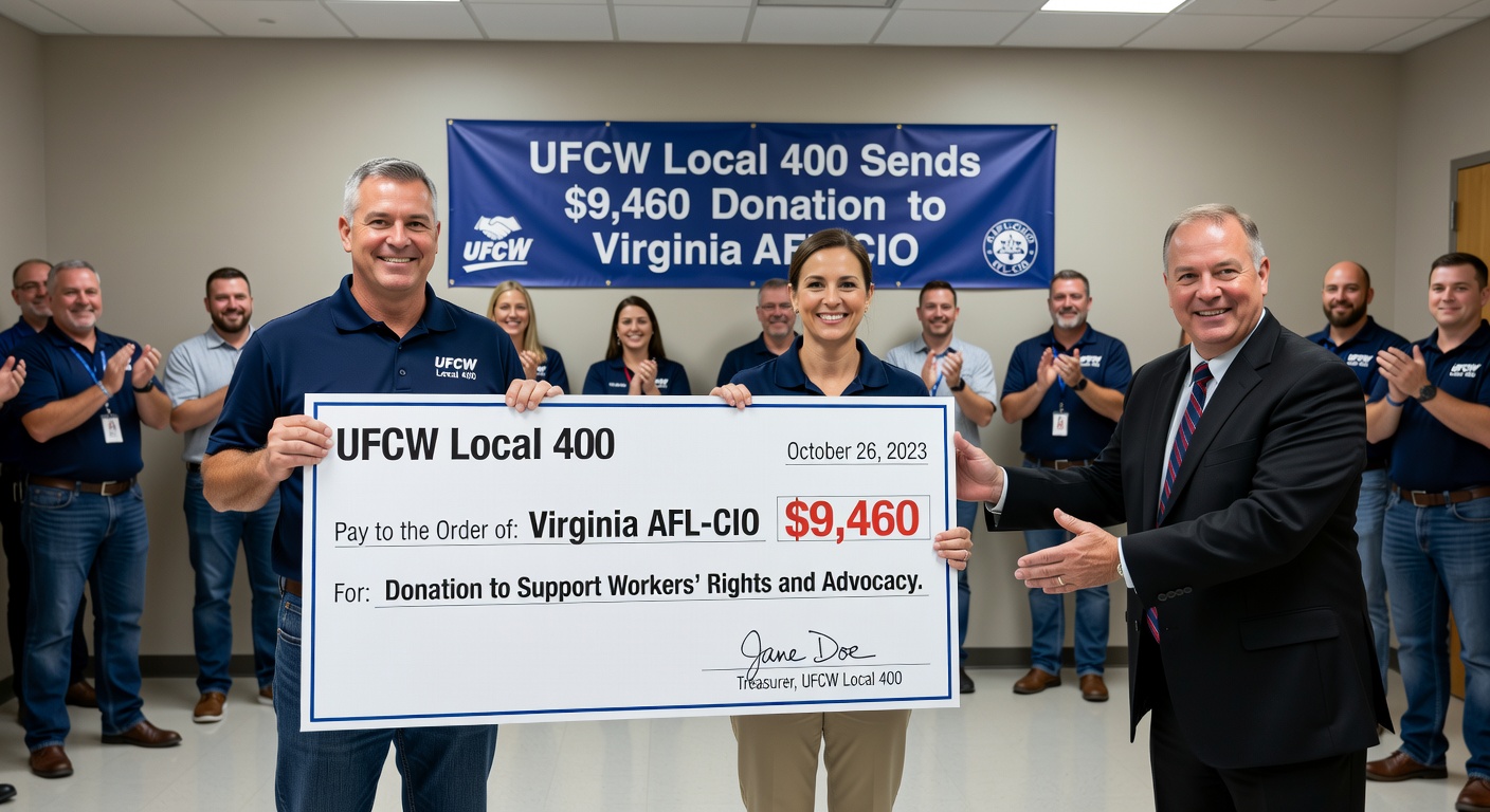 UFCW Local 400 Sends $9,460 Donation to Virginia AFL-CIO