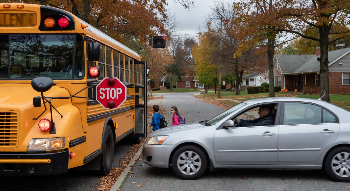 Cameras Reveal Scale of 58,000 School Bus Stop Violations in Fairfax