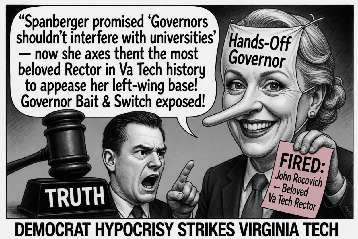 Spanberger’s Brazen Hypocrisy: Firing Virginia Tech’s Beloved Rector Exposes Democrat ‘Bait-and-Switch’ Governance