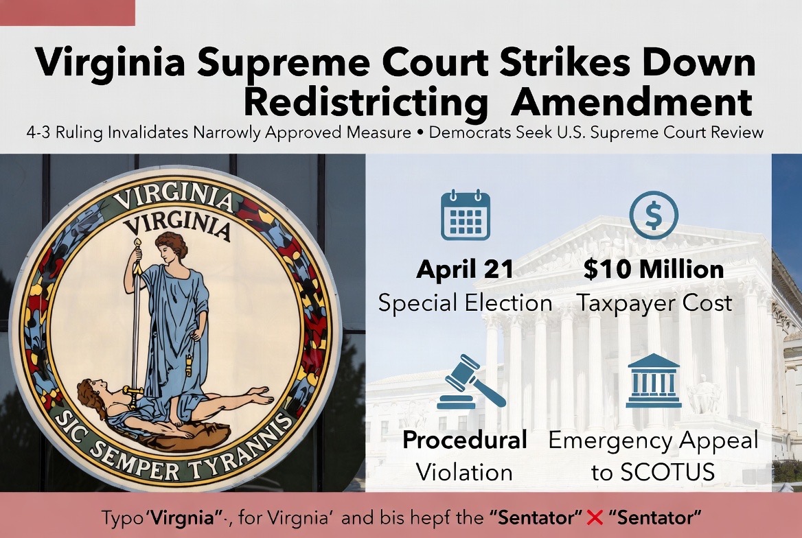 Virginia Democrats’ Botched Hail Mary Appeal Exposes Hypocrisy and Incompetence in Failed Gerrymandering Power Grab
