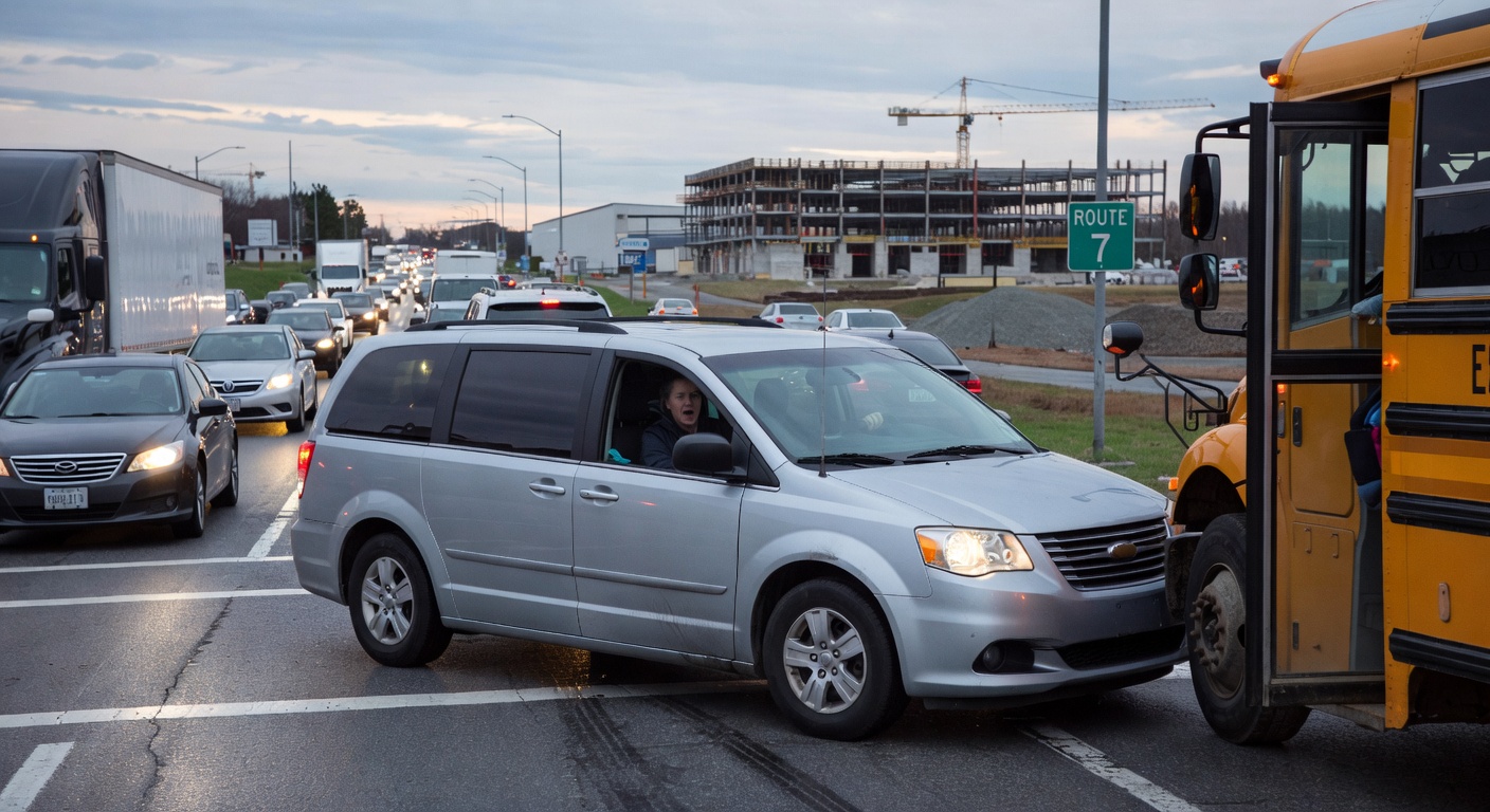 Parent’s Harrowing Near-Miss Exposes Dangers of Route 7 Traffic Amid Warehouse Push in Virginia County