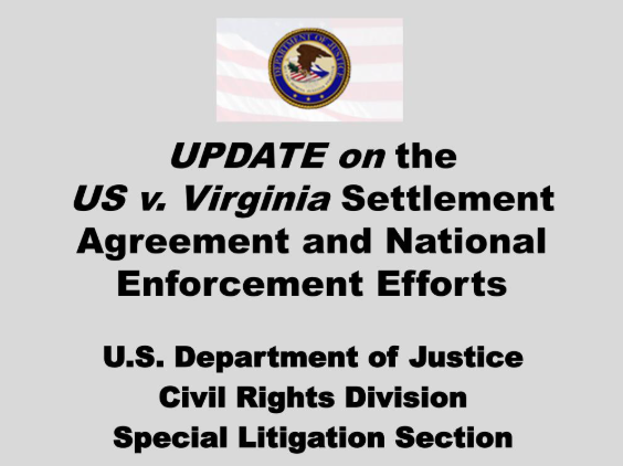 Virginia Settlement Agreement with the U.S. Department of Justice After 12 Years for Americans with Disabilities Act