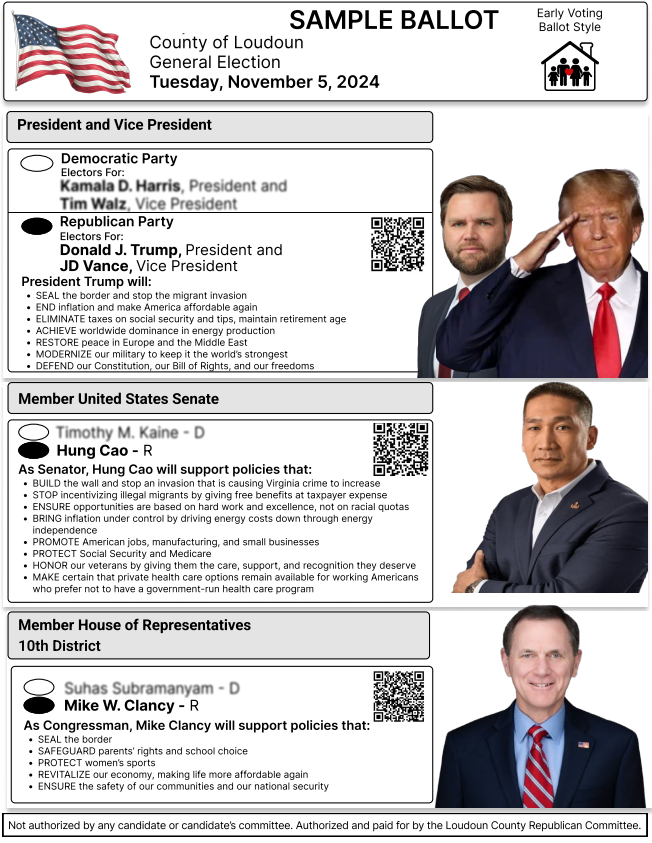 Loudoun County Muslim Sample Ballot 2024