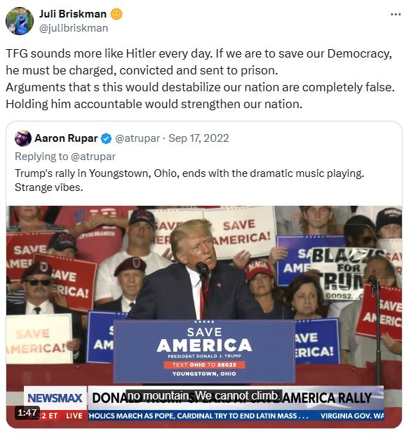 Juli Briskman compares Trump to Hitler