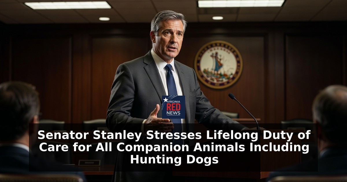 Senator Stanley Stresses Lifelong Duty of Care for All Companion Animals Including Hunting Dogs
