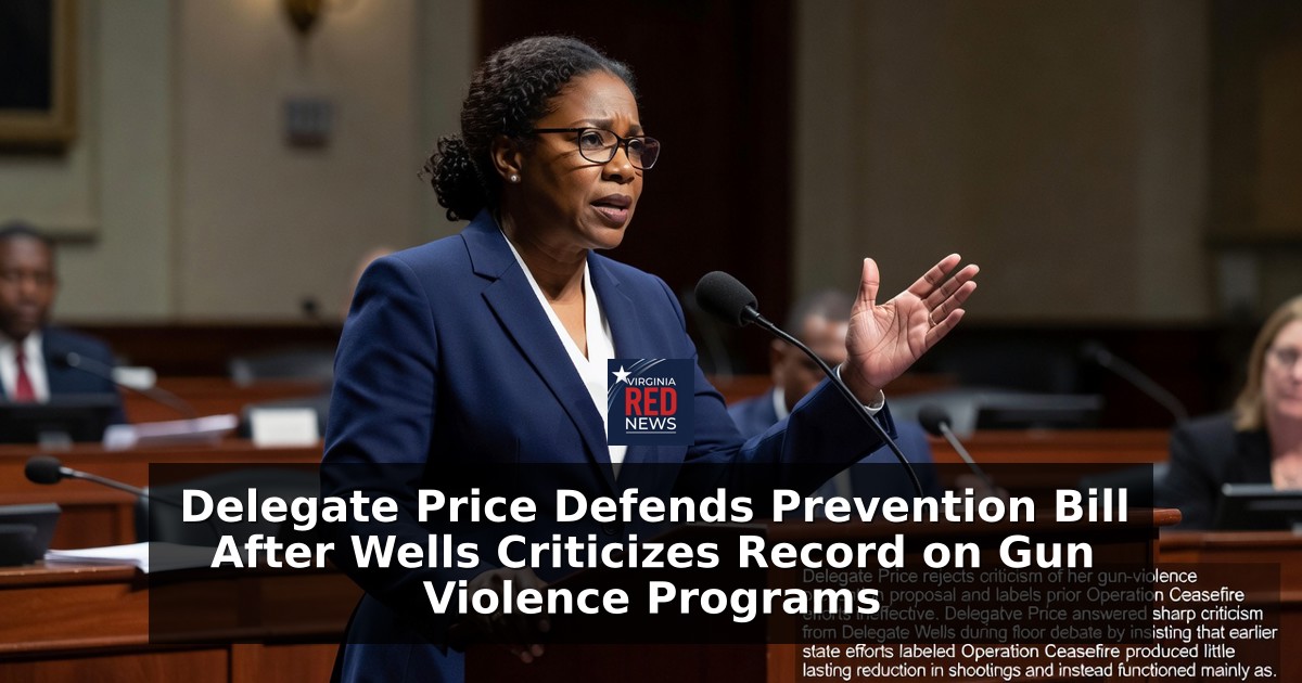 Delegate Price Defends Prevention Bill After Wells Criticizes Record on Gun Violence Programs