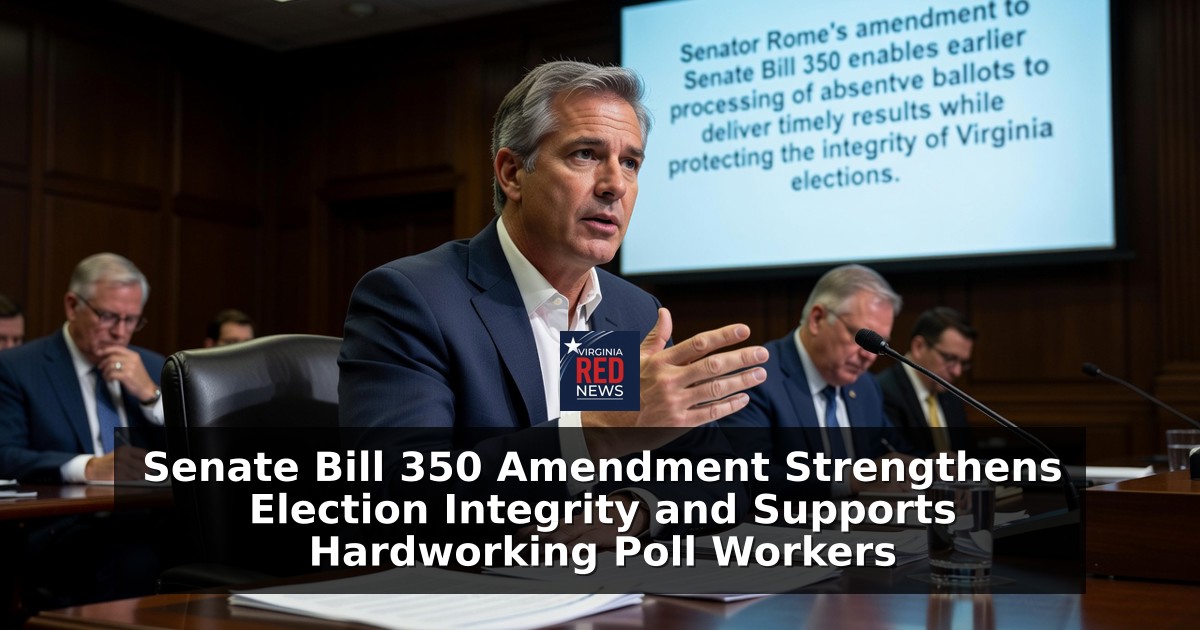 Senate Bill 350 Amendment Strengthens Election Integrity and Supports Hardworking Poll Workers