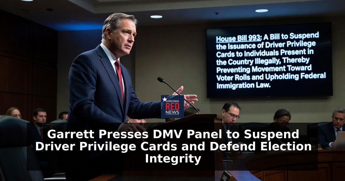 Garrett Presses DMV Panel to Suspend Driver Privilege Cards and Defend Election Integrity
