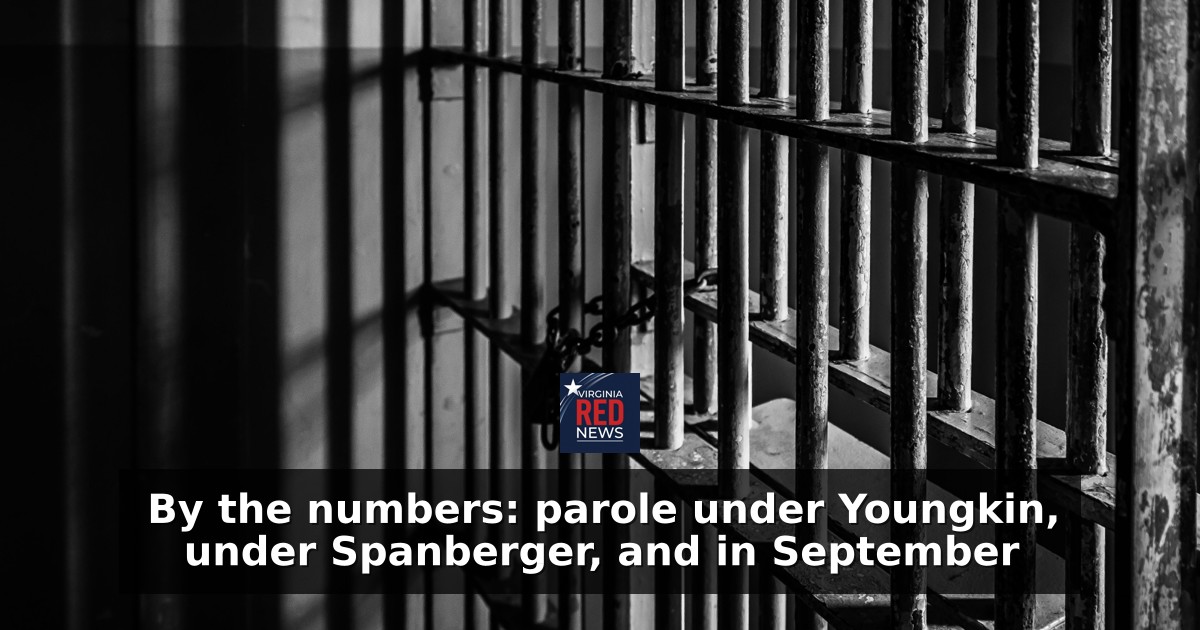 By the numbers: parole under Youngkin, under Spanberger, and in September
