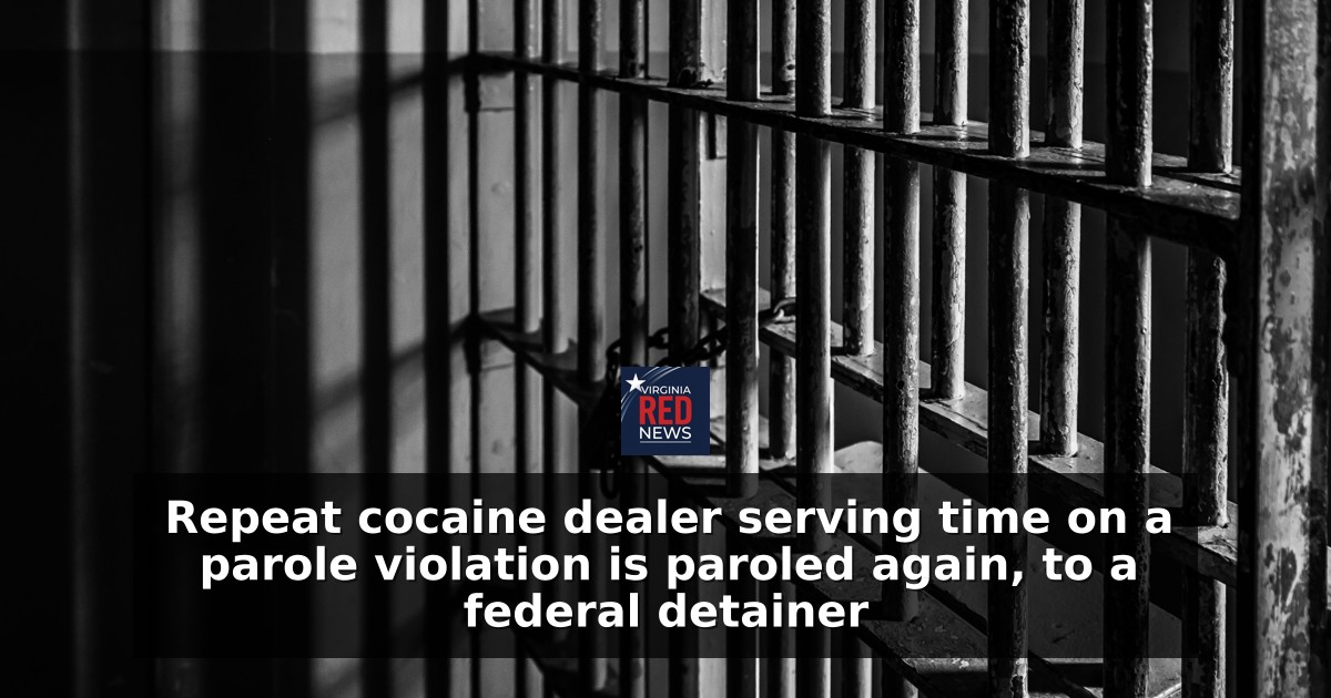 Repeat cocaine dealer serving time on a parole violation is paroled again, to a federal detainer