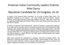Indian American Community Leaders Endorse Mike Clancy for U.S. Congress