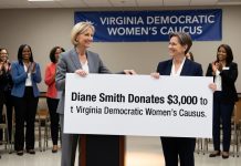 Diane Smith Donates $3,000 to Virginia Democratic Women’s Caucus