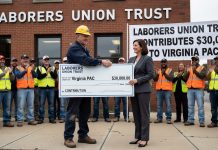 Laborers Union Trust Contributes $30,000 to Virginia PAC