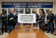 Maryland Laborers Union Check-Off Fund Donates $20,000 to Virginia PAC