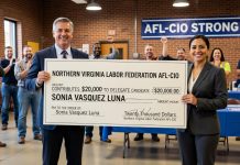 Northern Virginia Labor Federation AFL-CIO Contributes $20,000 to Delegate Candidate Sonia Vasquez Luna