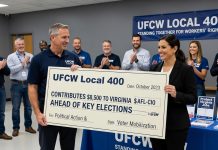 UFCW Local 400 Contributes $8,500 to Virginia AFL-CIO Ahead of Key Elections