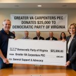 Greater VA Carpenters PEC Donates $25,000 to Democratic Party of Virginia
