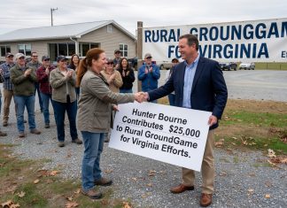 Hunter Bourne Contributes $25,000 to Rural GroundGame for Virginia Efforts