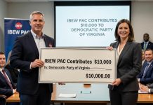 IBEW PAC Contributes $10,000 to Democratic Party of Virginia