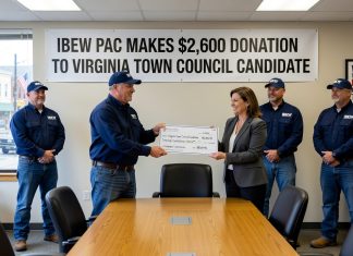 IBEW PAC Makes $2,600 Donation to Virginia Town Council Candidate Brendan Murphy