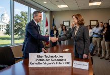 Uber Technologies Contributes $25,000 to Democrat United for Virginia’s Future PAC